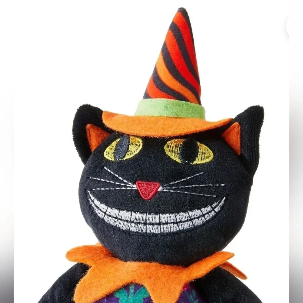 Plush Vintage Grinning Cat Tabletop Decor Multicolor 18